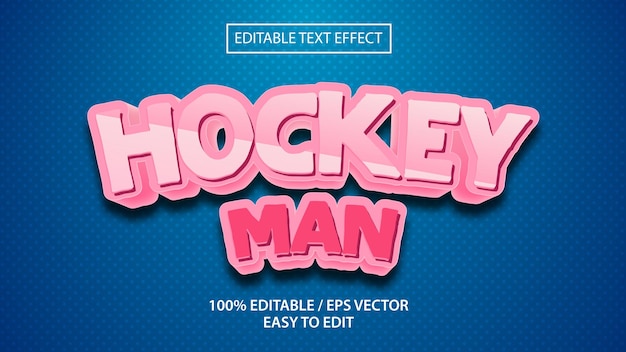 Hockey 3D text effect eps Premium VectorxA