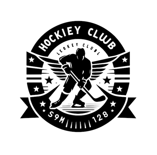 Vector hockey club logo vector silhouette illustration