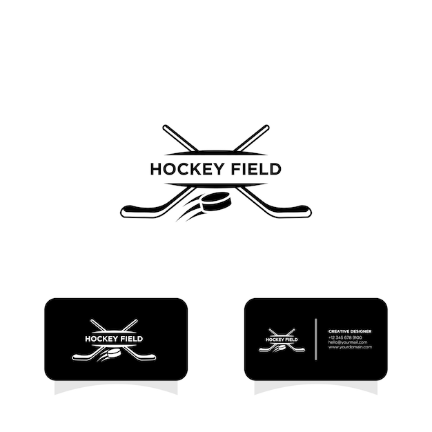 Hockey ice team logo icon design illustration