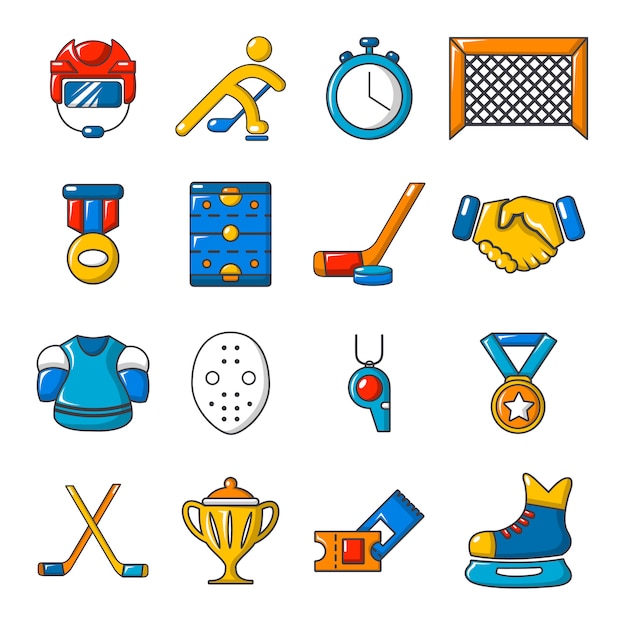 Hockey icons set