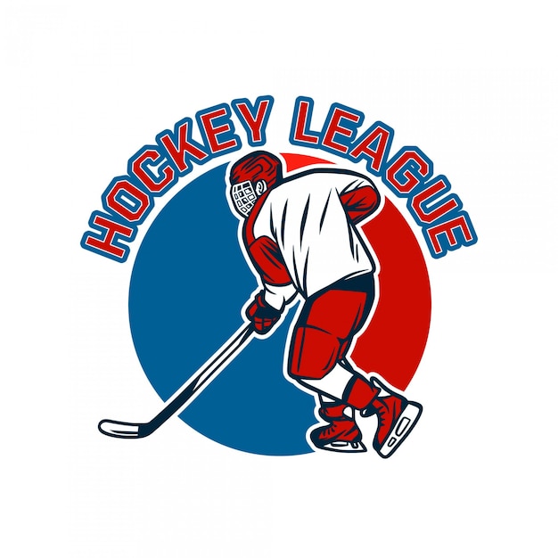 Hockey league logo badge template