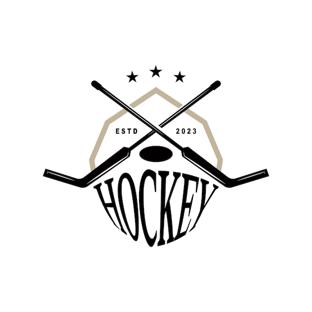 Hockey Logo Design Sports Game Symbol Template