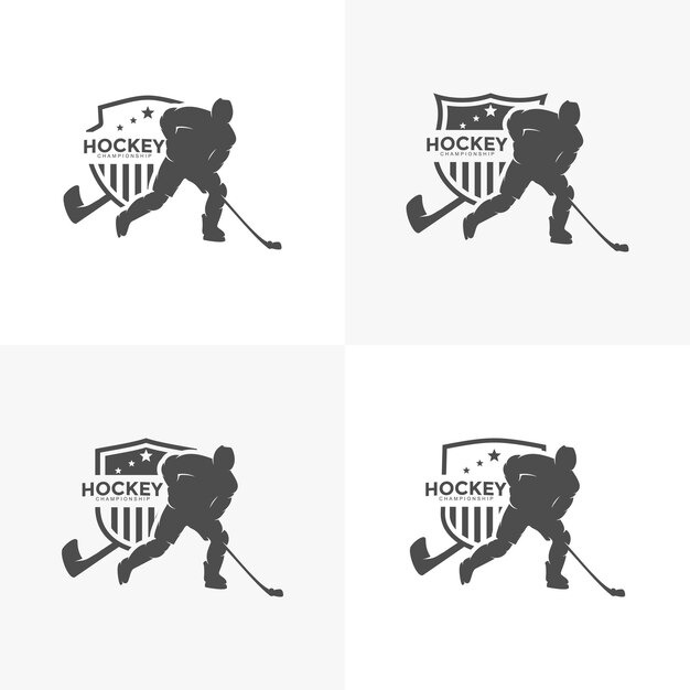 Hockey  logo design template illustration vector