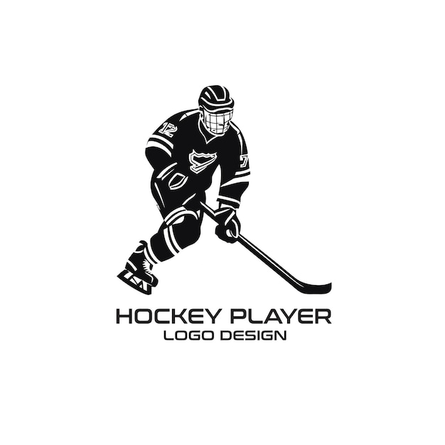 Hockey Player vector logo design