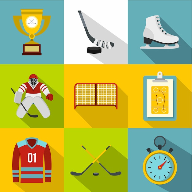 Vector hockey set, flat style