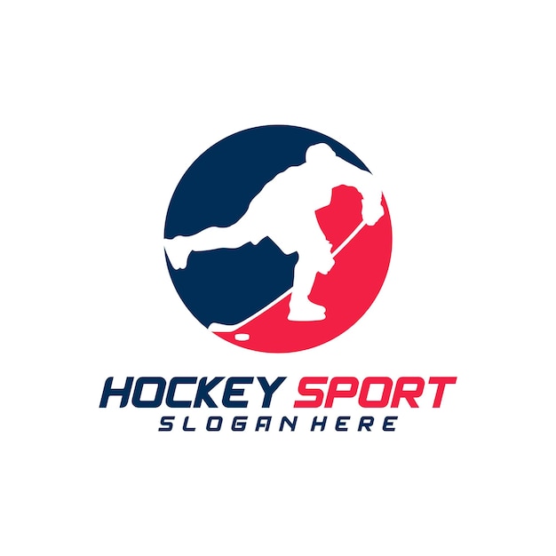 Hockey sport logo design template Modern vector illustration Badge design