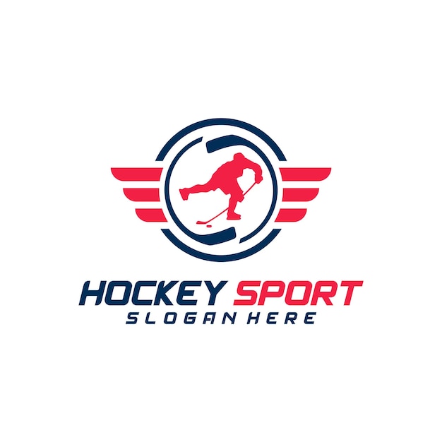 Hockey sport logo design template Modern vector illustration Badge design