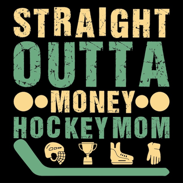 Hockey t-shirt design vector and typography temaplet