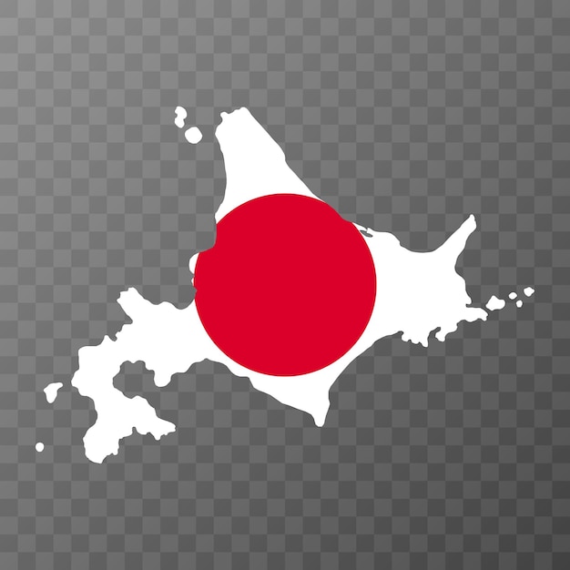 Hokkaido map Japan region Vector illustration