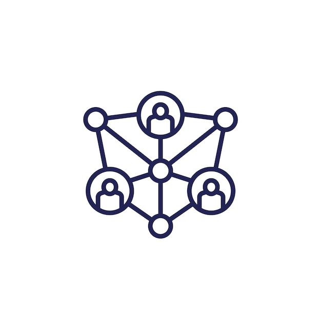 Holacracy line icon method of decentralized management