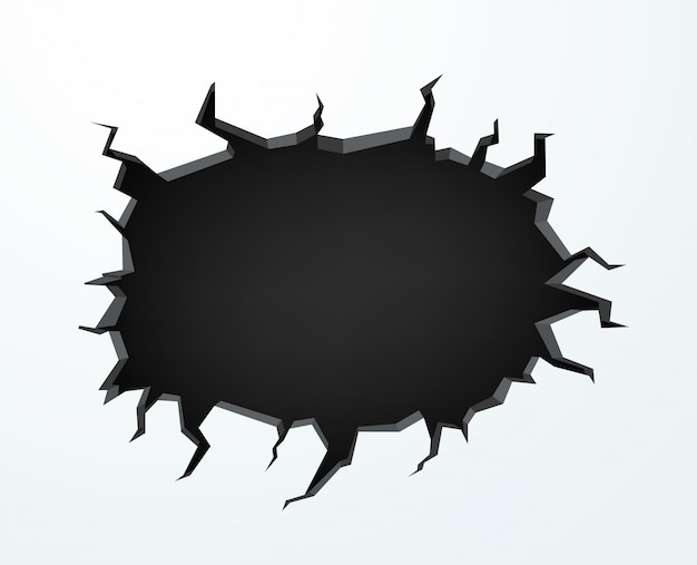 Hole in a wall vector illustration. 