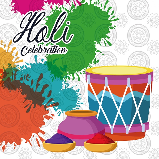 Vector holi celebration design