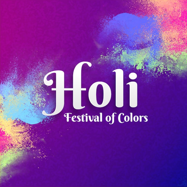 Holi Festival Of Colors celebration greeting card design with co