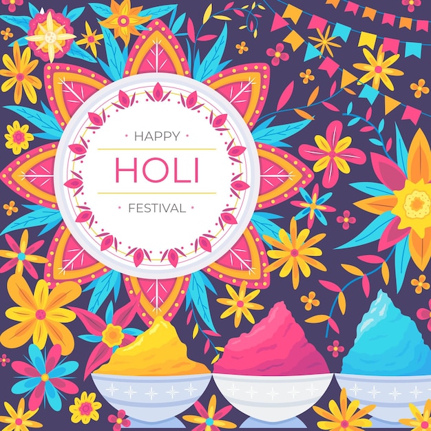 Holi festival illustration