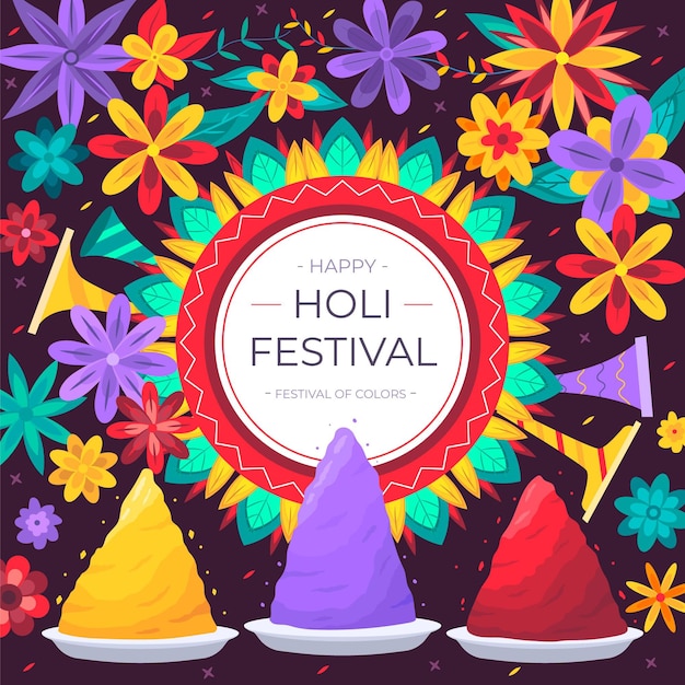 Holi festival illustration