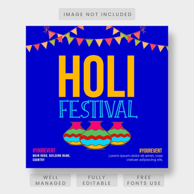 Holi festival instagram post