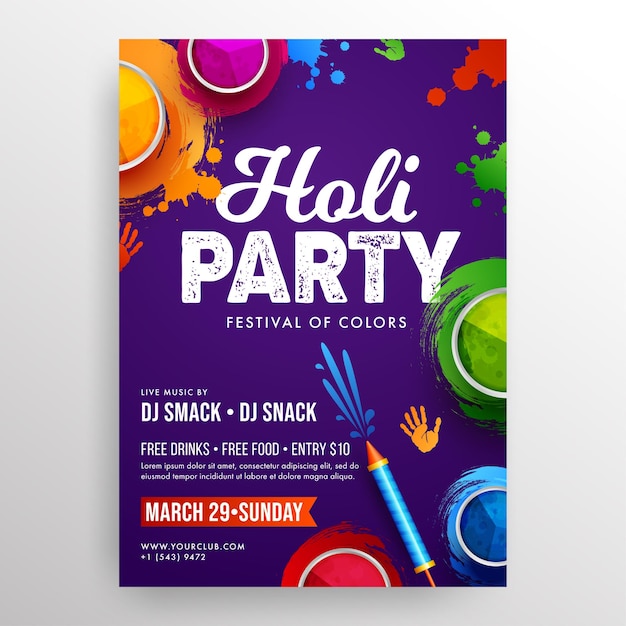 Holi Party Flyer