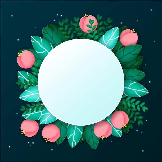 Holiday background with flowers and leaves