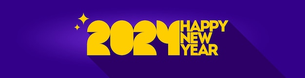 Holiday banner with 2024 new year logo Greeting design with number of year