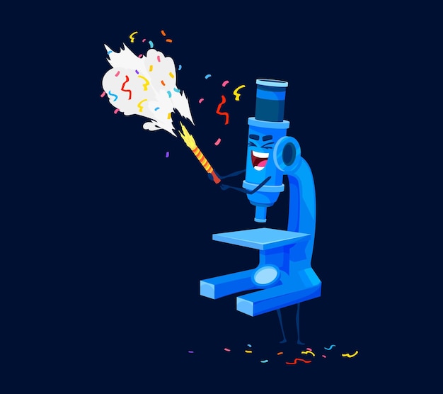 Holiday birthday celebration cartoon microscope