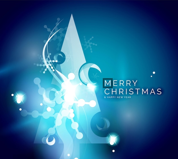 Vector holiday blue abstract background winter snowflakes christmas and new year design template