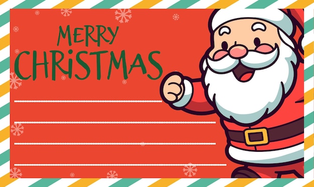 Holiday Cartoon Santa Claus for Christmas and New Year Greeting Card