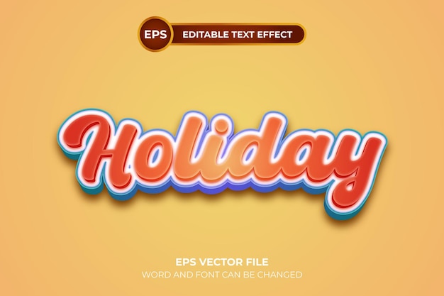 Holiday editable text effect template