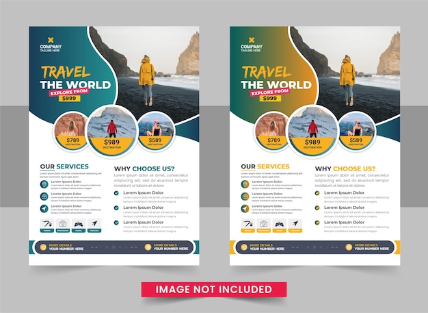 Holiday explore world or travel agency or business flyer template