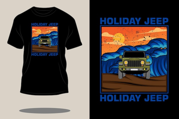 Holiday jeep retro t shirt design