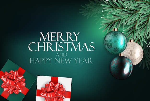 Holiday New Year and Merry Christmas Background