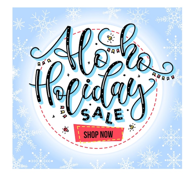 Holiday sale shop now calligraphy