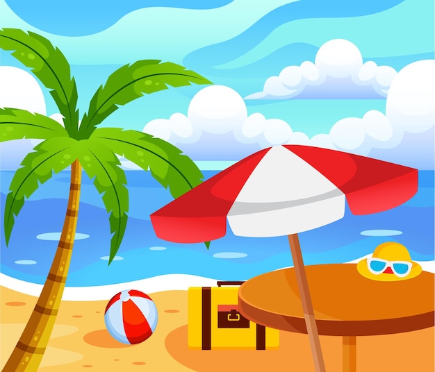 holiday summer background poster design template