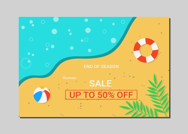 Holiday themed poster template design summer beach poster template