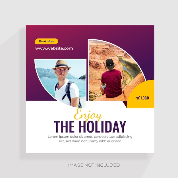 Holiday Tour Travel Agency Promotion Instagram Post and social media post template