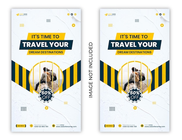 Holiday travel tourism social media stories and Instagram stories post template design