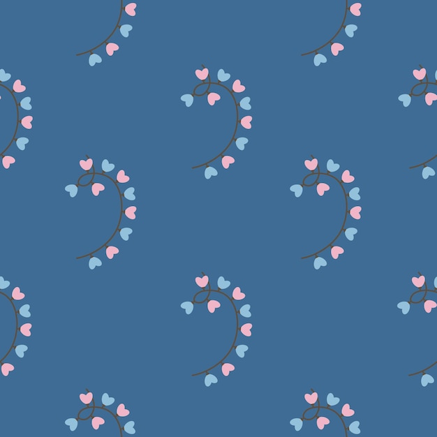 Holiday vector garlands with hearts seamless pattern