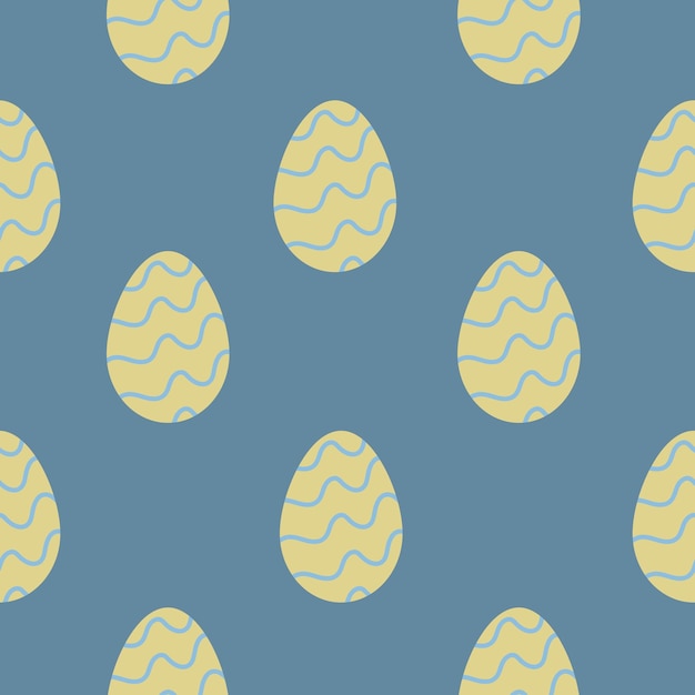 Holiday vector yellow easter egg seamless pattern