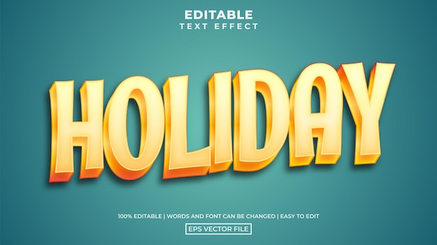 Holiday vintage style editable text effect template