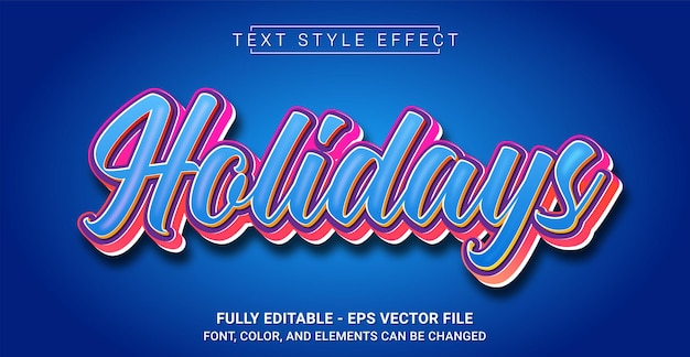 Holidays Text Style Effect Editable Graphic Text Template