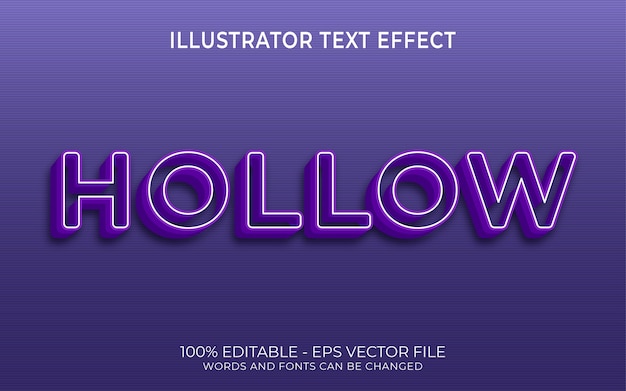 Hollow editable text effect