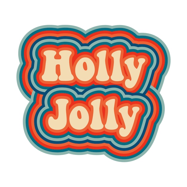 Holly Jolly Inscription in groove style