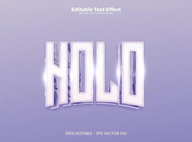 Holo Editable text effect 3d text effect template