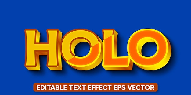 Holo gradient color editable 3d text effect eps vector