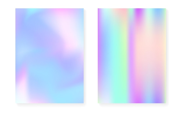 Hologram gradient background set with holographic cover