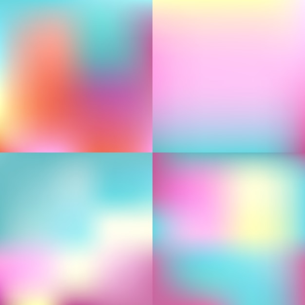 hologram pastel color blurred background set