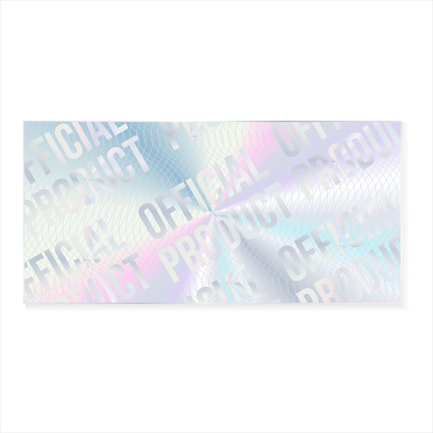 Hologram sticker or label with holographic texture official product