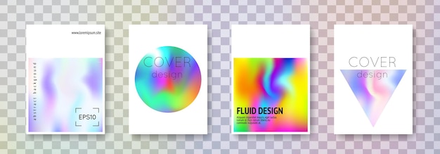 Holographic cover set Abstract backgrounds