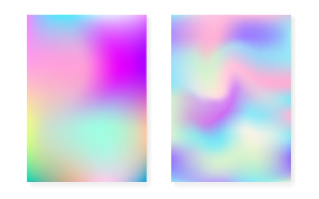 Holographic gradient background set with hologram cover.