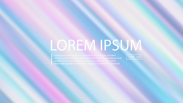 Holographic Gradient mesh Vector Background. Pastel Rainbow Texture.