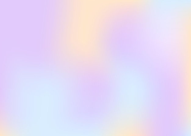 Holographic gradient neon vector illustration Fashionable pastel rainbow unicorn background